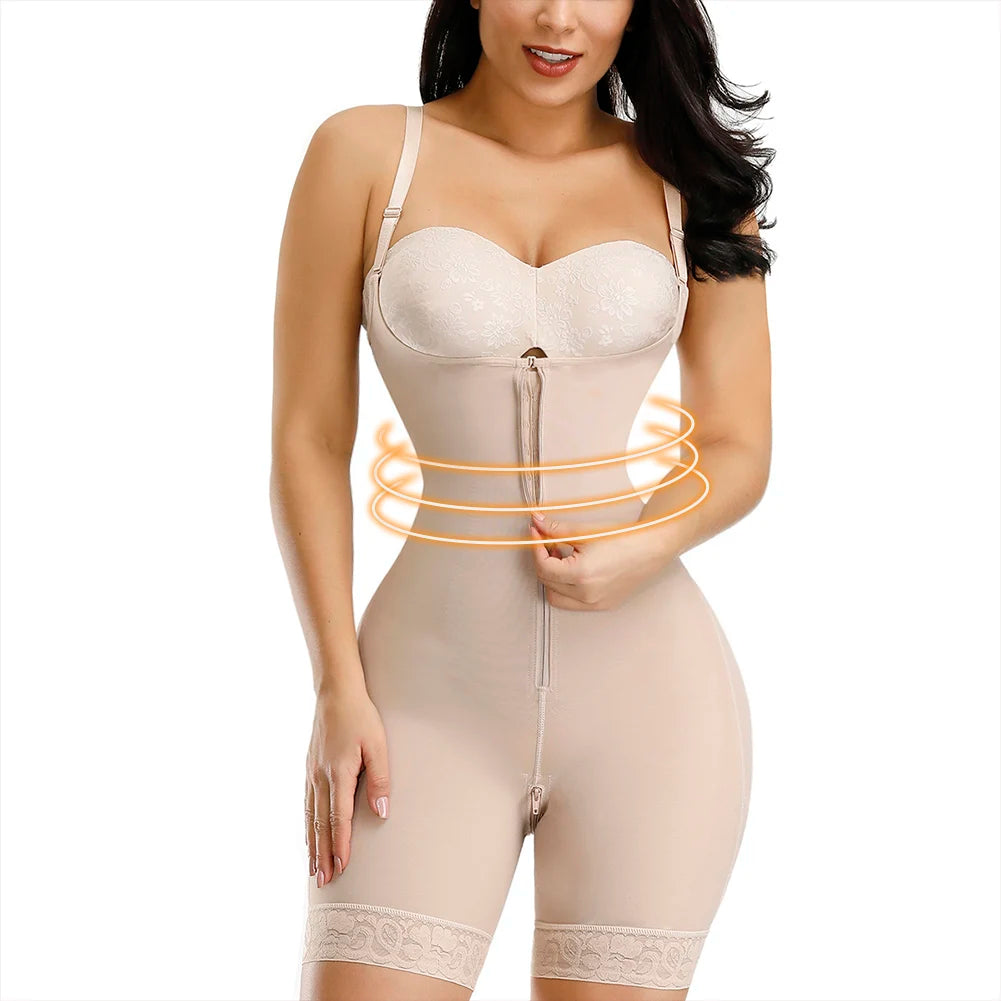 Fajas Colombianas Detachable Straps Full Body Shaper Tummy Slimming Postpartum Stage 3 Girdle Push Up Butt Lifter Shapewear