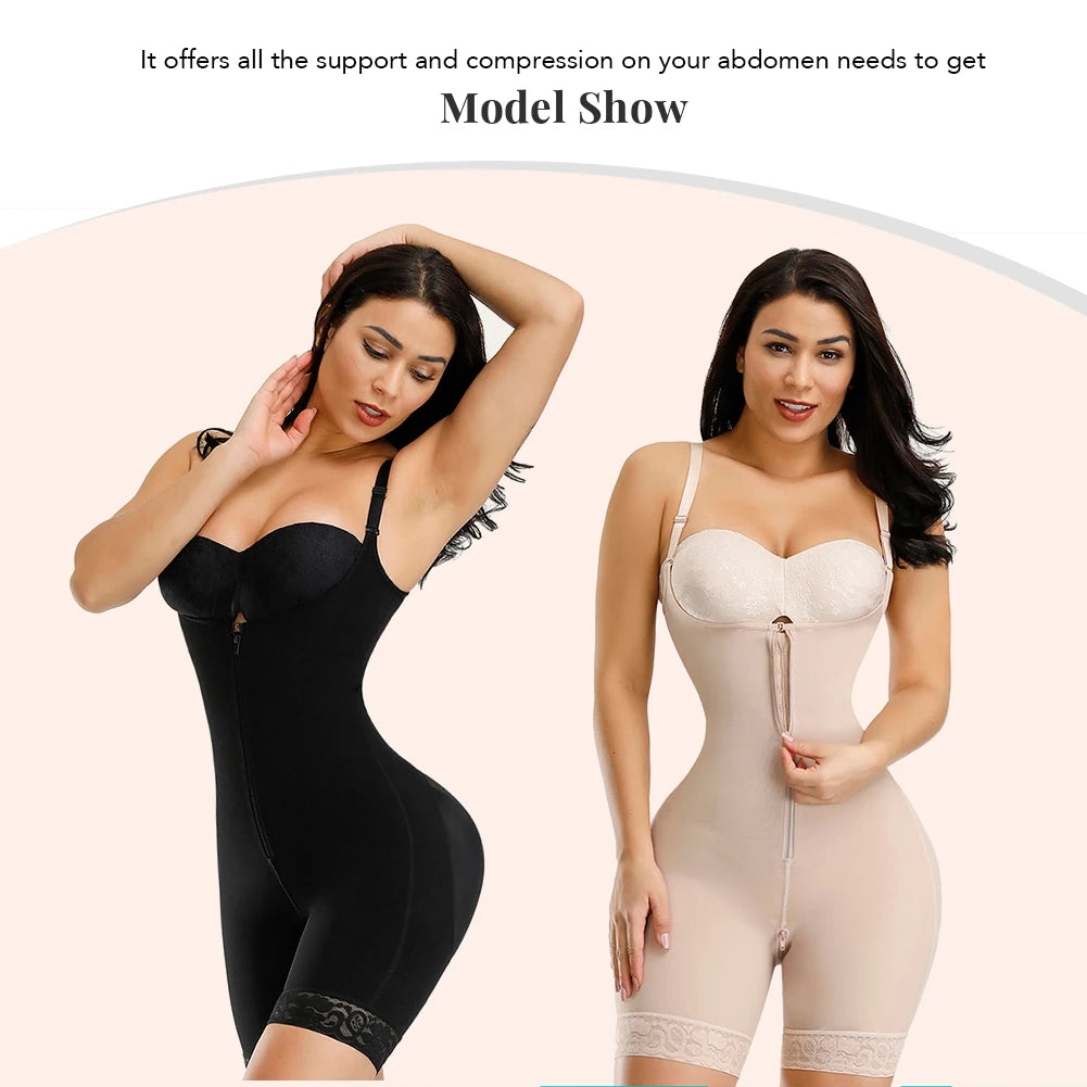 Fajas Colombianas Detachable Straps Full Body Shaper Tummy Slimming Postpartum Stage 3 Girdle Push Up Butt Lifter Shapewear