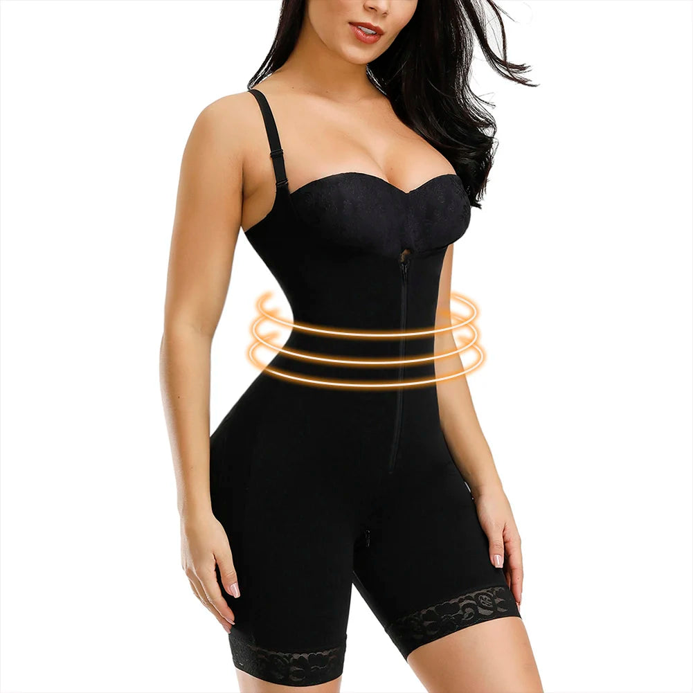 Fajas Colombianas Detachable Straps Full Body Shaper Tummy Slimming Postpartum Stage 3 Girdle Push Up Butt Lifter Shapewear