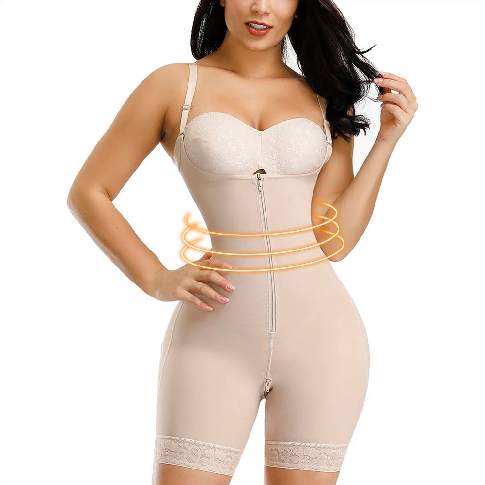 Fajas Colombianas Detachable Straps Full Body Shaper Tummy Slimming Postpartum Stage 3 Girdle Push Up Butt Lifter Shapewear