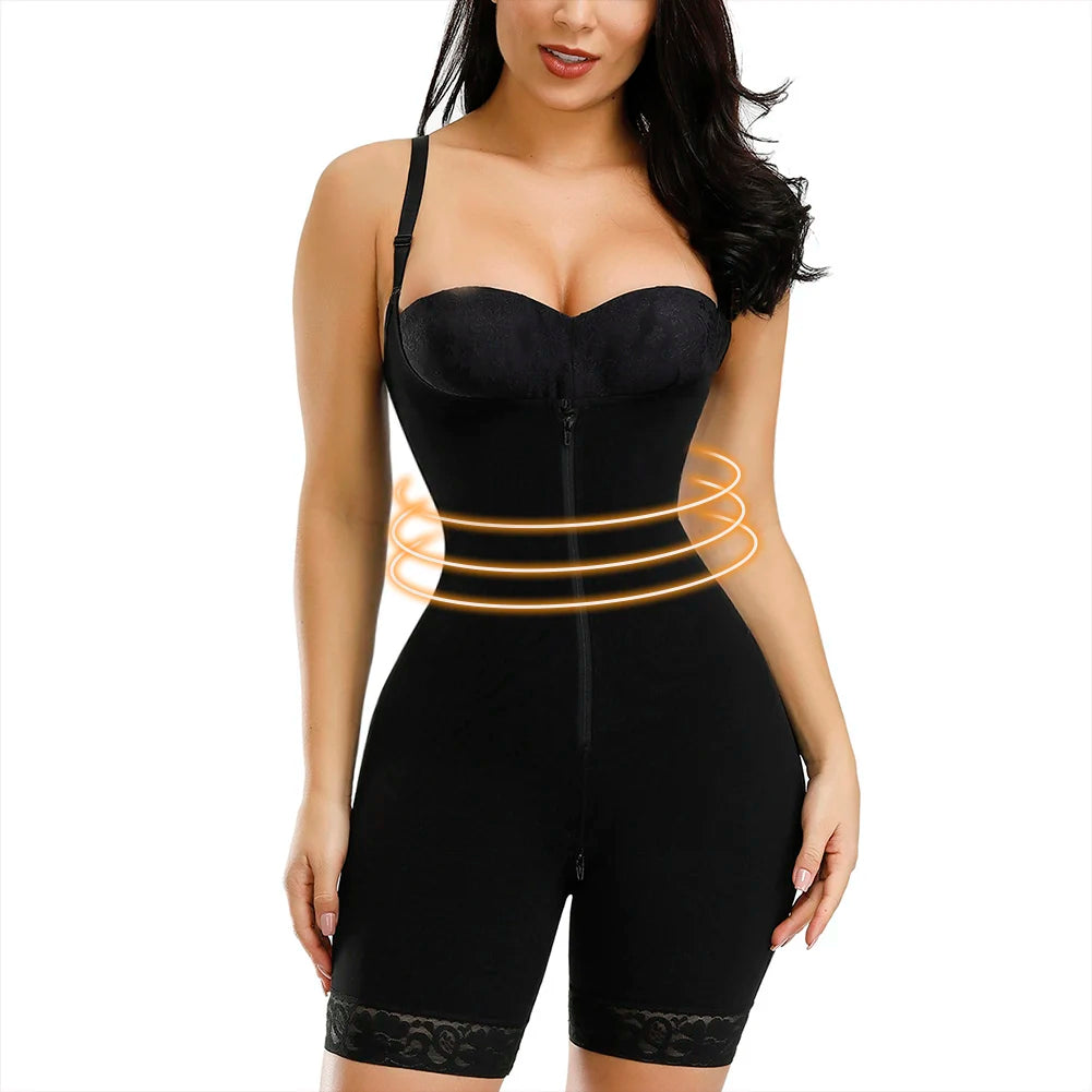 Fajas Colombianas Detachable Straps Full Body Shaper Tummy Slimming Postpartum Stage 3 Girdle Push Up Butt Lifter Shapewear