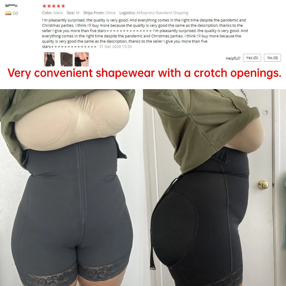 Fajas Colombianas Detachable Straps Full Body Shaper Tummy Slimming Postpartum Stage 3 Girdle Push Up Butt Lifter Shapewear