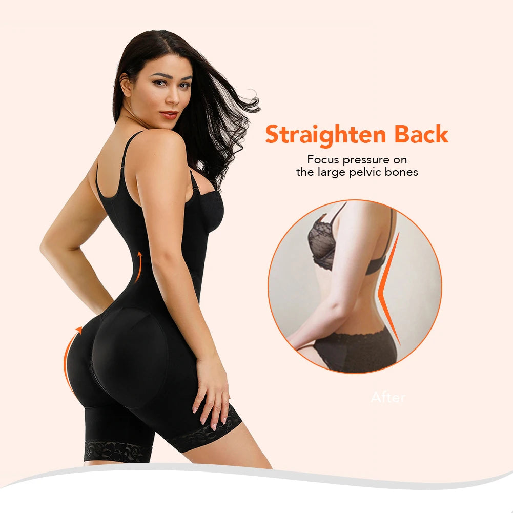 Fajas Colombianas Detachable Straps Full Body Shaper Tummy Slimming Postpartum Stage 3 Girdle Push Up Butt Lifter Shapewear