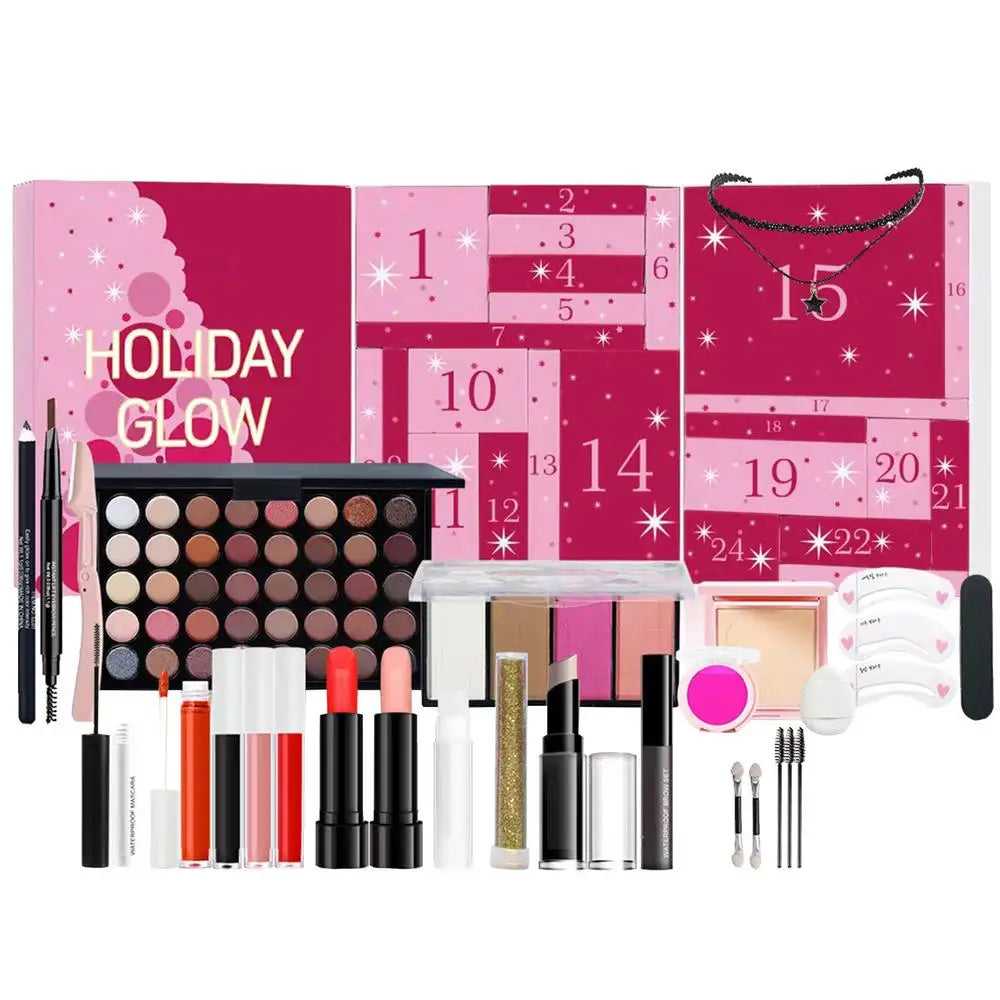 24 Days Beauty Advent Calendar Makeup Set 24pcs Christmas Countdown Calendar Make up Calendar Lipstick Eye Shadow Cosmetic