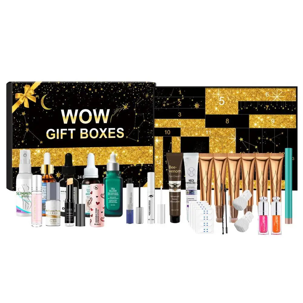 24 Days Beauty Advent Calendar Makeup Set 24pcs Christmas Countdown Calendar Make up Calendar Lipstick Eye Shadow Cosmetic