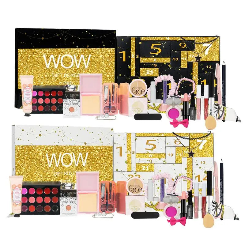 24 Days Beauty Advent Calendar Makeup Set 24pcs Christmas Countdown Calendar Make up Calendar Lipstick Eye Shadow Cosmetic